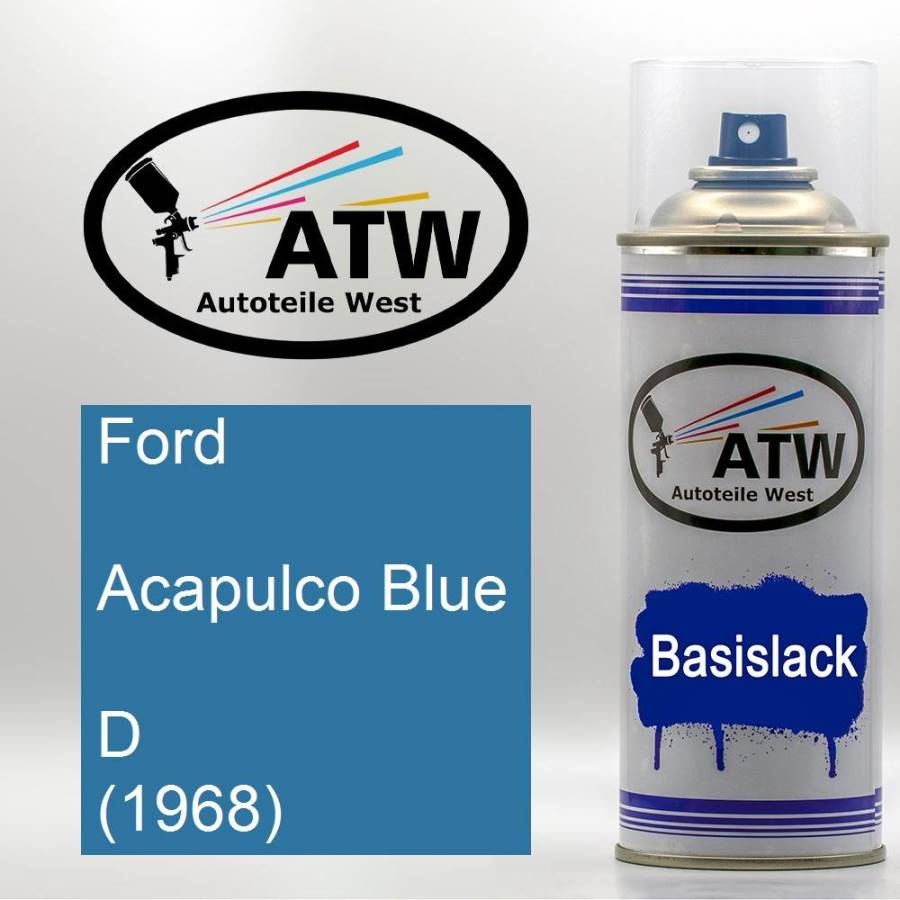 Ford, Acapulco Blue, D (1968): 400ml Sprühdose, von ATW Autoteile West.